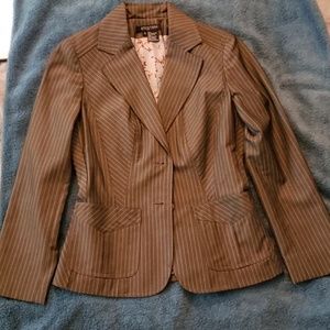 Etcetera pin strip suit jacket with Feminine flair